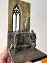 Late War Silence — Waffen-SS Soldiers in a Ruined Church Diorama (3d printed handmade)
